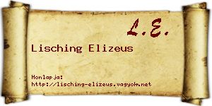 Lisching Elizeus névjegykártya
